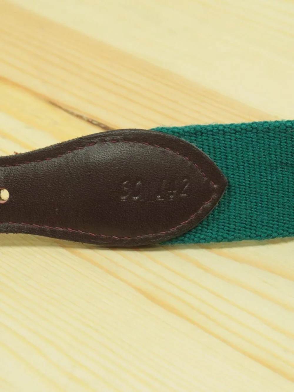 Vintage 90s Trafalgar Wool Surcingle Belt Mens 30 Teal Blue Leather Tipped Trad